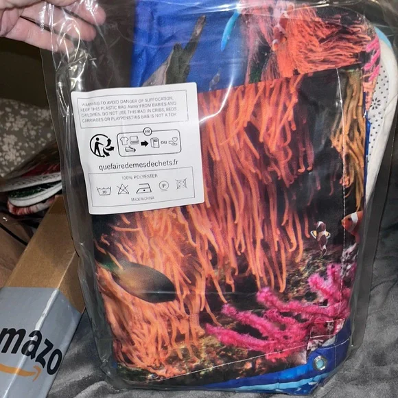 Amazon Blue Underwater Coral Reef Shower Curtain Bath Set - Picture 6 of 7